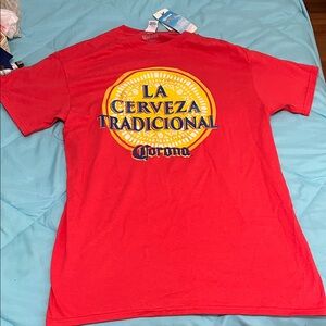Corona Red T-Shirt with Yellow Graphic